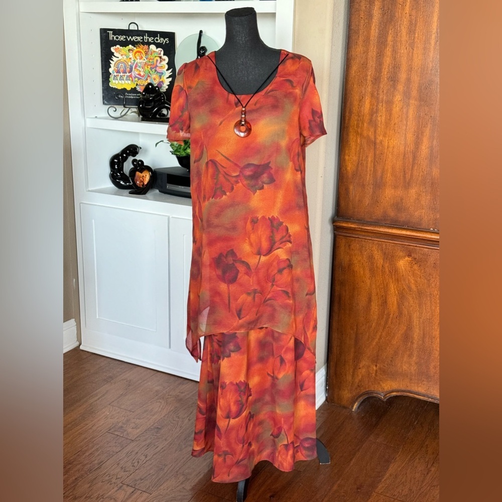 Vintage‎ Cabrais Floral Maxi Dress
